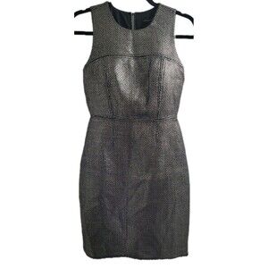 Banana Republic Sparkle Tweed Sheath Dress Gunmetal Metallic Size 0 NWT
